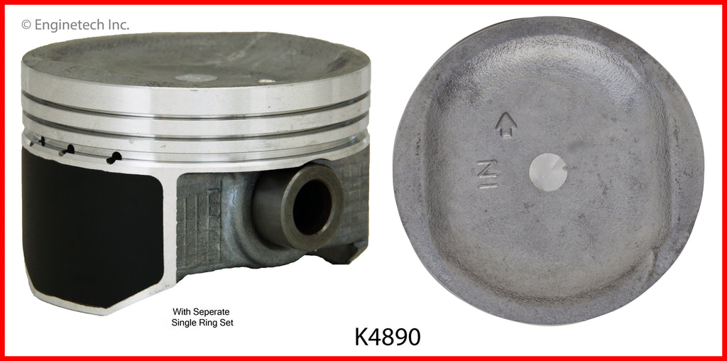 Enginetech K4890(4)P.50 Engine Piston Kit with Separate Full Ring Stack for Honda Fit