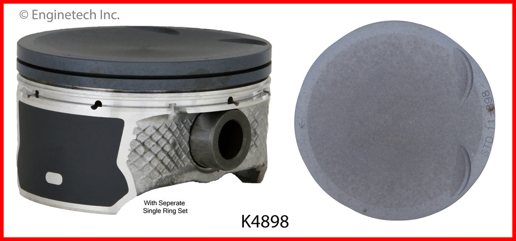 Enginetech K4898(4)PSTD Engine Piston Kit with Full Ring Stack for Mazda 3 (2006-2013)