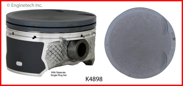 Enginetech K4898(4)P.50 Engine Piston Kit with Full Ring Stack for Mazda 3 (2006-2013)