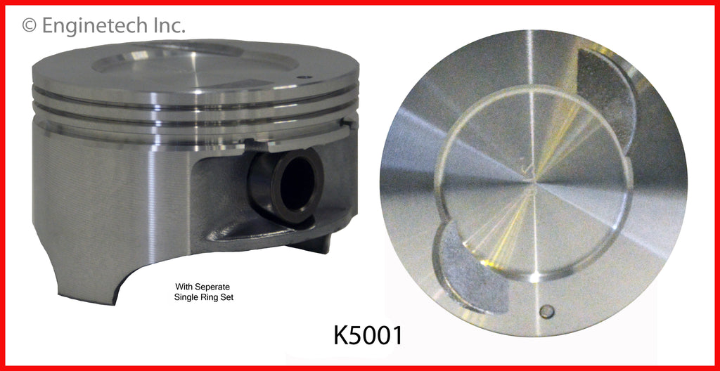 Enginetech K5001(4)P.75 Engine Piston Kit with Full Ring Stack for Mazda B2500 and Ford Ranger