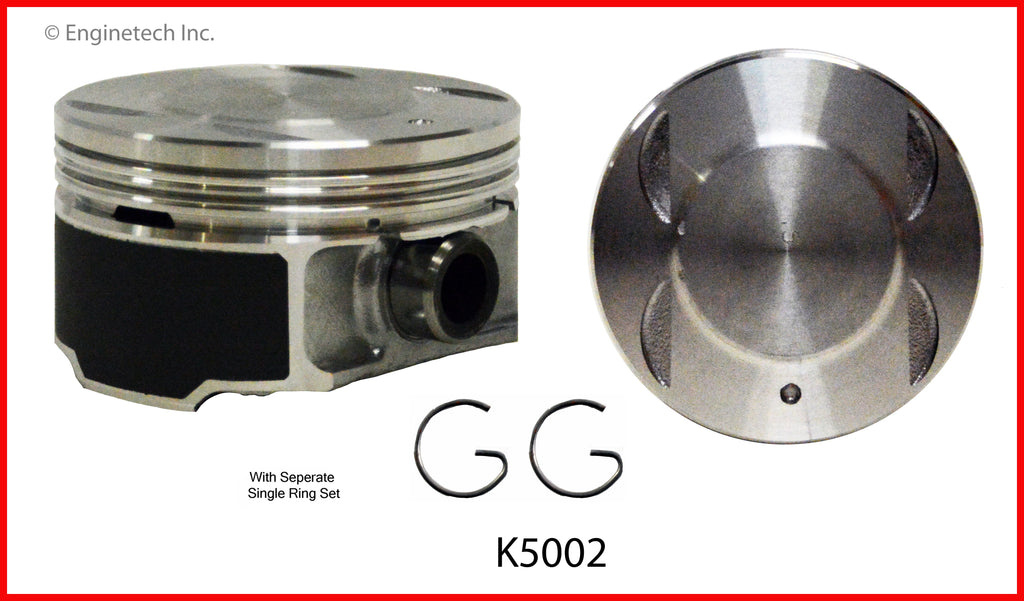 Enginetech K5002(6)P.75 Engine Piston Kit with Separate Full Ring Stack for Mazda and Ford Models