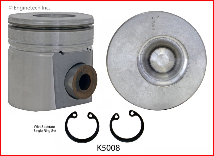 Enginetech K5008(6)PSTD Engine Piston Kit with Separate Full Ring Stack for Dodge Ram 2500 & 3500 (1994-1998)