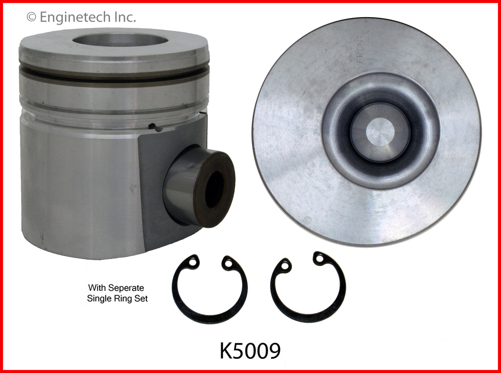 Enginetech K5009(6)PSTD Engine Piston Kit with Full Ring Stack for Dodge Ram (1996-1998)