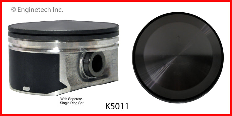 Enginetech K5011(8)P.75 Engine Piston Kit with Full Ring Stack for Dodge and Chrysler Vehicles