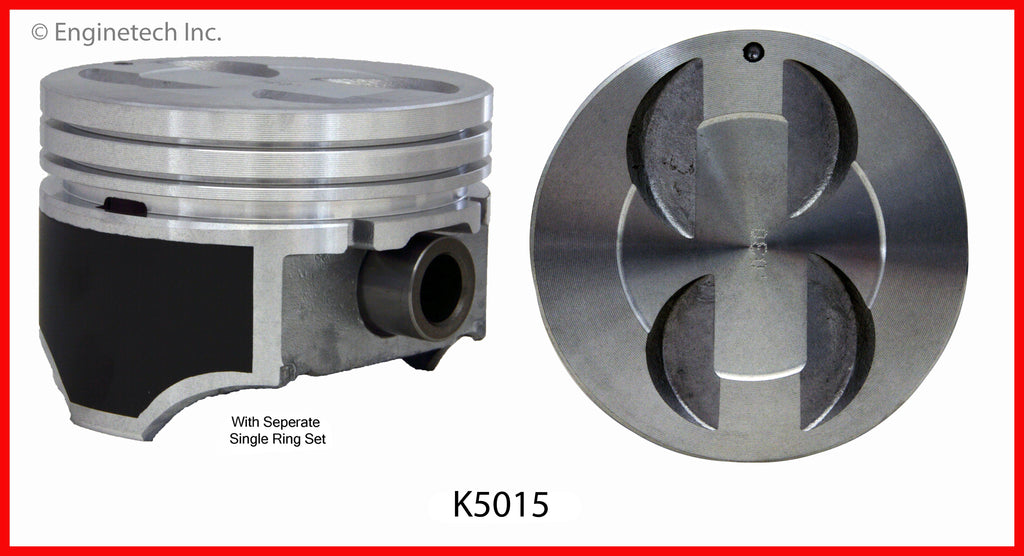 Enginetech K5015(8)040 Engine Piston Kit with Separate Full Ring Stack for Ford LTD Crown Victoria and Bronco