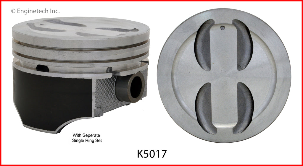 Enginetech K5017(8)060 Engine Piston Kit with Full Ring Stack – Standard & Premium Options