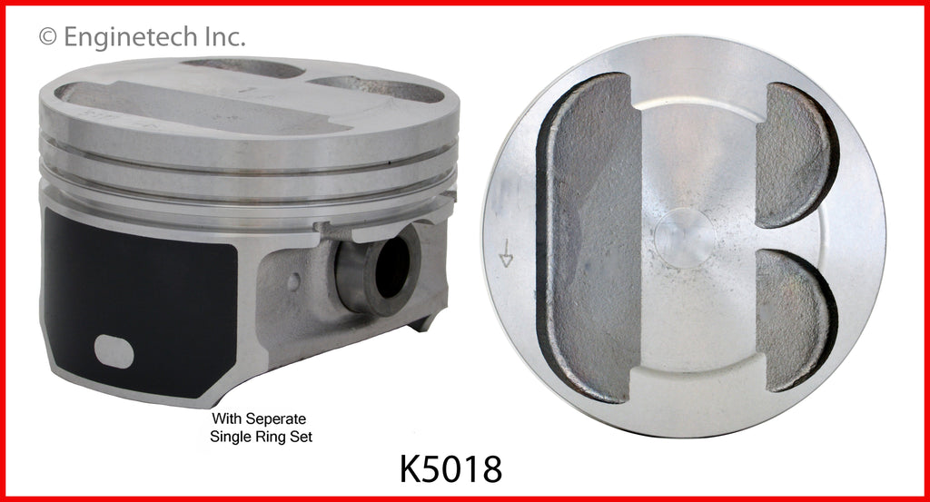 Enginetech K5018(4)P.50 Engine Piston Kit with Full Ring Stack for Ford and Mazda Vehicles