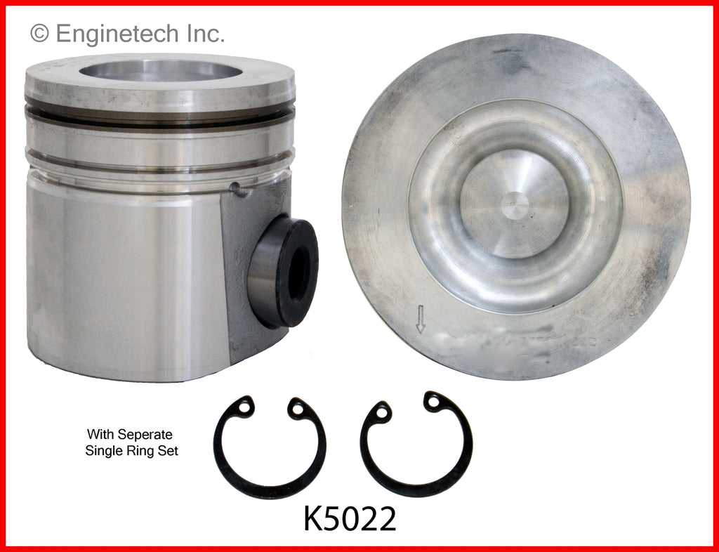Enginetech K5022(6)P040 Engine Piston Kit with Full Ring Stack for Dodge Ram 2500 and 3500