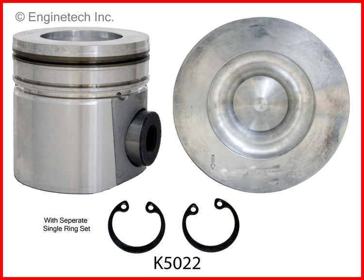 Enginetech K5022(6)PSTD Engine Piston Kit with Separate Full Ring Stack for Dodge Ram 2500 and 3500