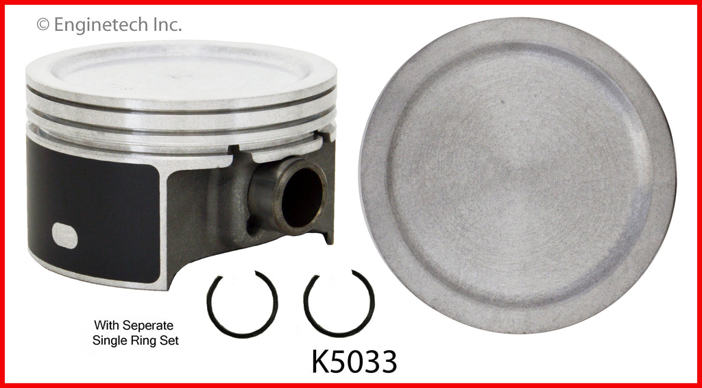 Enginetech K5033(4)P.50 Engine Piston Kit with Full Ring Stack for Saturn Vehicles