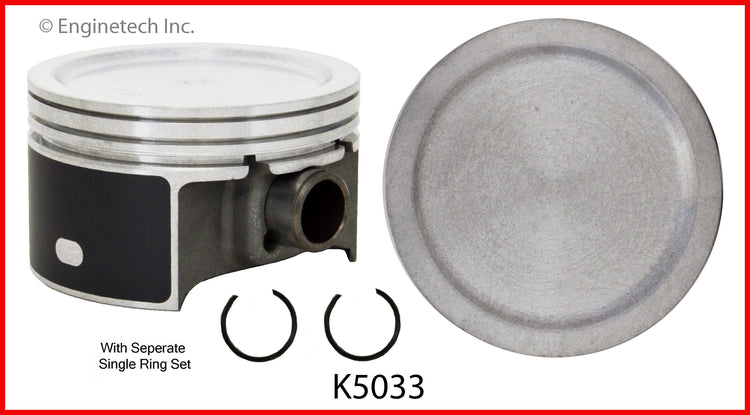 Enginetech K5033(4)P.50 Engine Piston Kit with Full Ring Stack for Saturn Vehicles