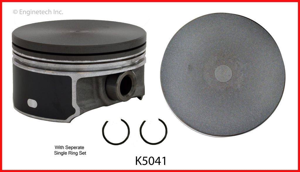 Enginetech K5041(8)P040 Engine Piston Kit with Separate Full Ring Stack for Chevy Caprice 2012-2013