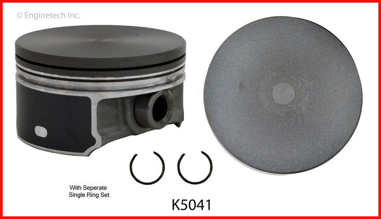 Enginetech K5041(8)P040 Engine Piston Kit with Separate Full Ring Stack for Chevy Caprice 2012-2013