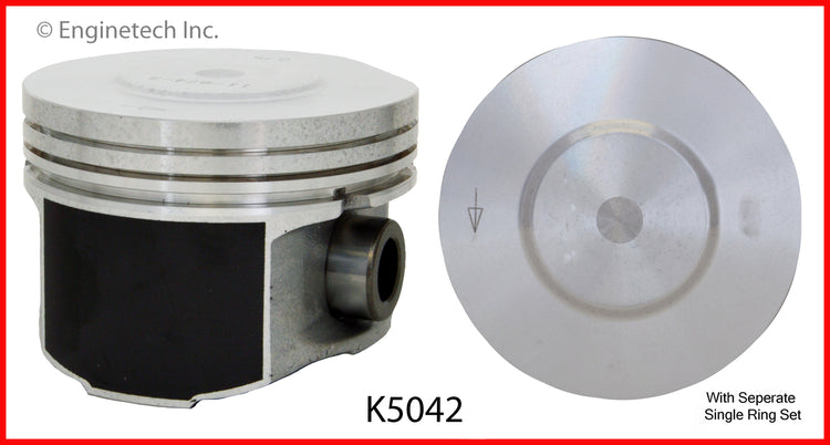 Enginetech K5042(6)P.50 Engine Piston Kit with Full Ring Stack for Ford and Mazda Vehicles