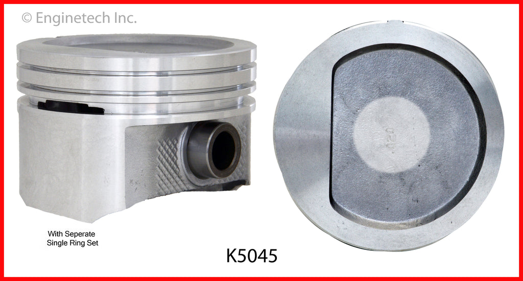 Enginetech K5045(4)STD Engine Piston Kit with Separate Full Ring Stack