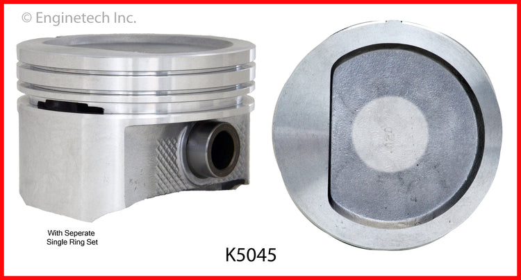 Enginetech K5045(4)P030 Engine Piston Kit with Full Ring Stack Options