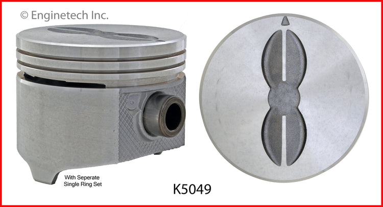 Enginetech K5049(8)030 Engine Piston Kit with Full Ring Stack for Pontiac Vehicles