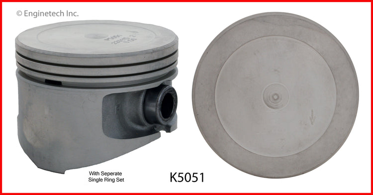Enginetech K5051(4)P.50 Engine Piston Kit with Separate Full Ring Stack for Dodge Neon and Chrysler Cirrus
