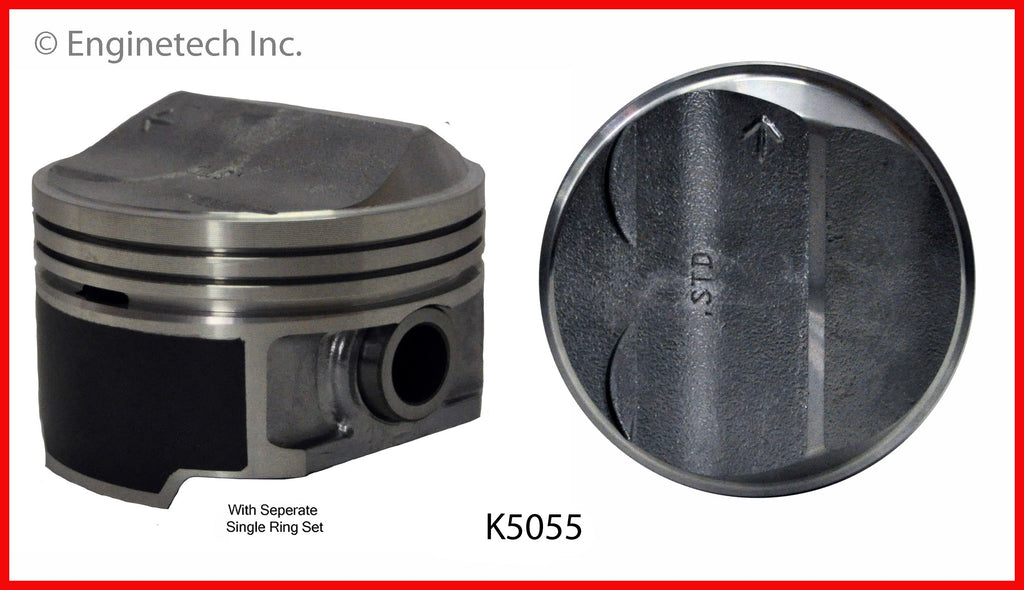 Enginetech K5055(4)P.50 Engine Piston Kit with Separate Full Ring Stack for Chrysler and Dodge Models