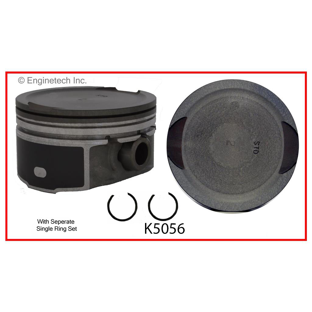 Enginetech K5056(8)PSTD Engine Piston Kit with Full Ring Stack for Ford and Mercury Models