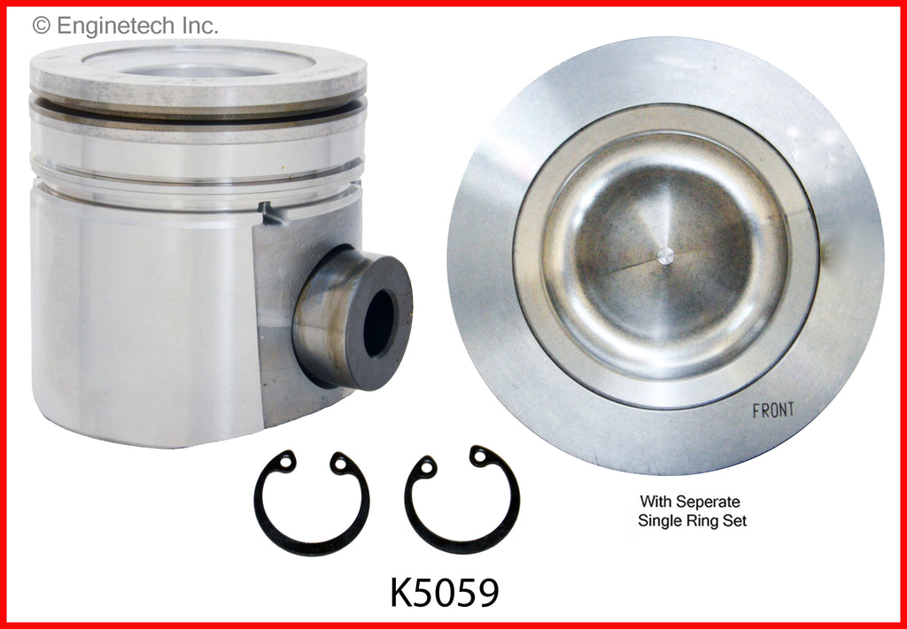 Enginetech K5059(6)P.50 Engine Piston Kit with Full Ring Stack for Dodge Ram 2500 and 3500