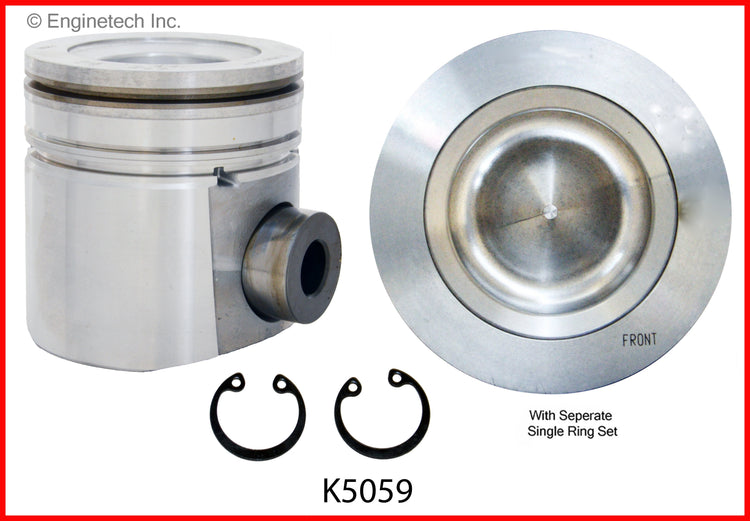 Enginetech K5059(6)P.50 Engine Piston Kit with Full Ring Stack for Dodge Ram 2500 and 3500