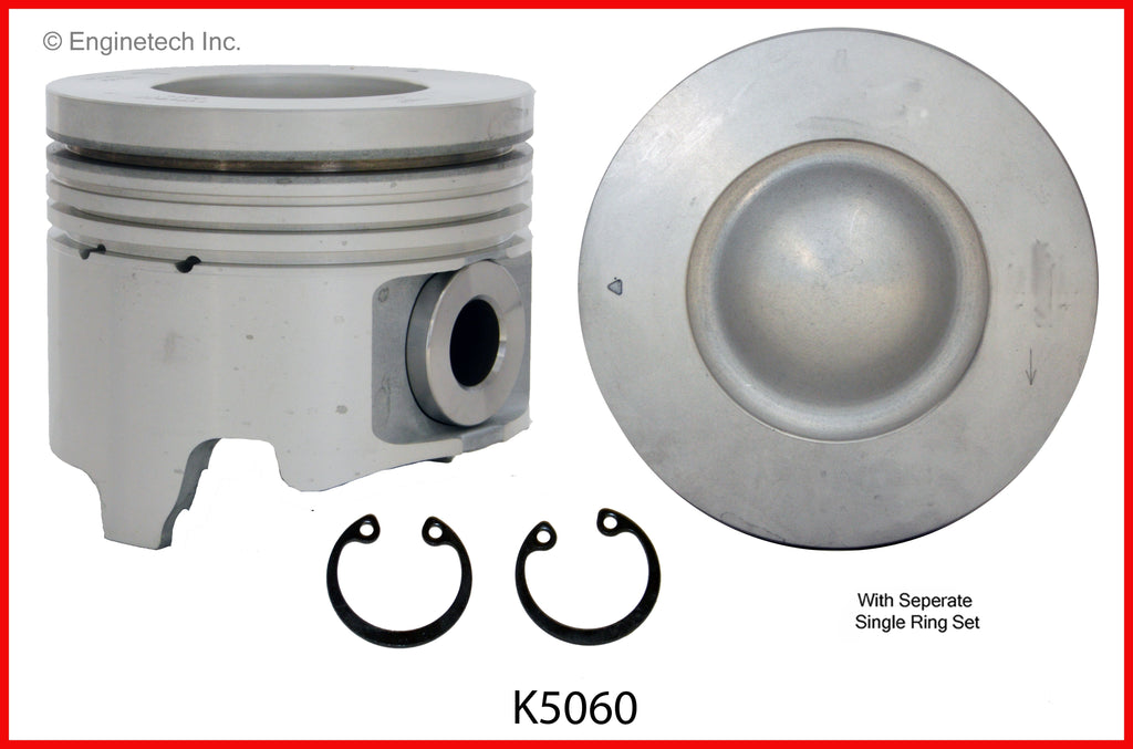 Enginetech K5060(8)PSTD Engine Piston Kit with Full Ring Stack for Chevrolet Silverado and GMC Sierra 2004-2005