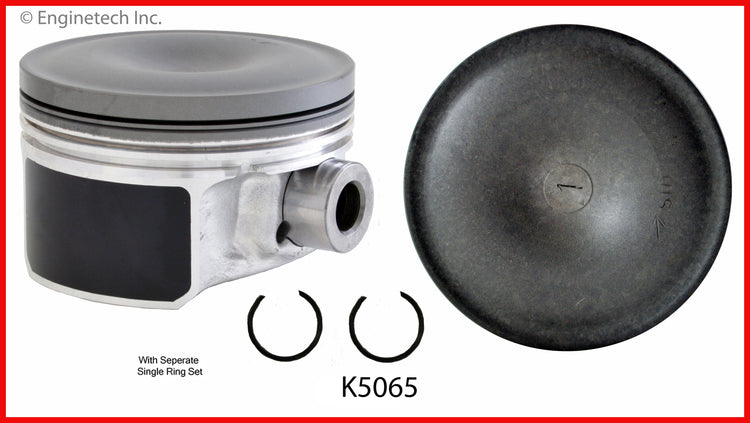 Enginetech K5065(4)PSTD Engine Piston Kit with Full Ring Stack for Saturn Ion and Chevrolet Cobalt