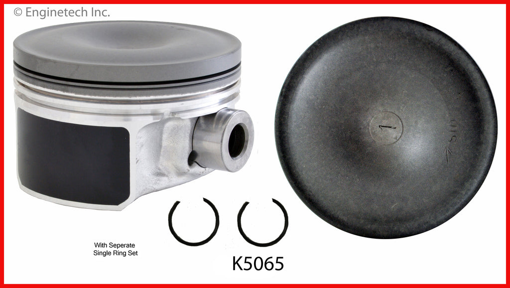 Enginetech K5065(4)P.50 Engine Piston Kit with Full Ring Stack for 2004-2007 Saturn Ion and Chevrolet Cobalt