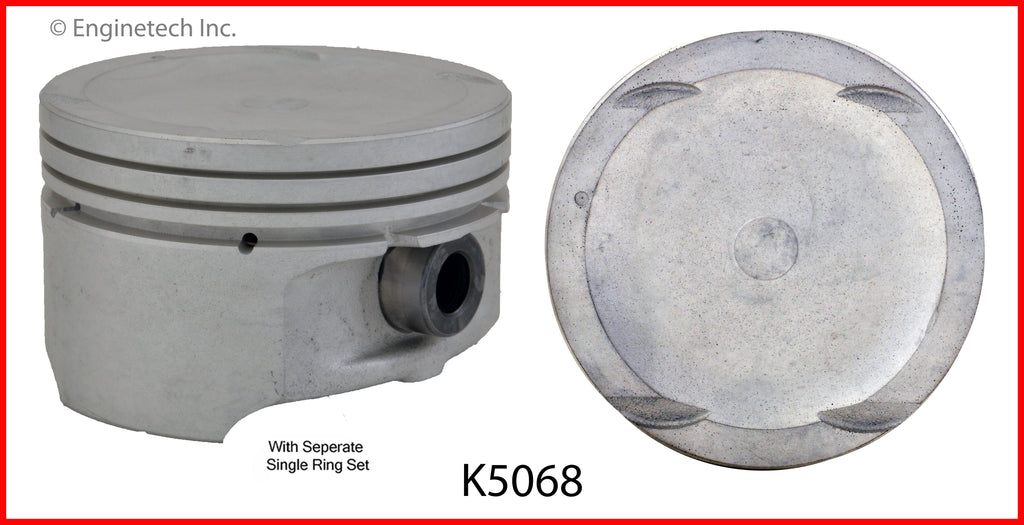 Enginetech K5068(4)PSTD Engine Piston Kit with Separate Full Ring Stack for Chevrolet Aveo