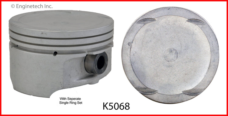 Enginetech K5068(4)P.50 Engine Piston Kit with Separate Full Ring Stack for Chevrolet Aveo
