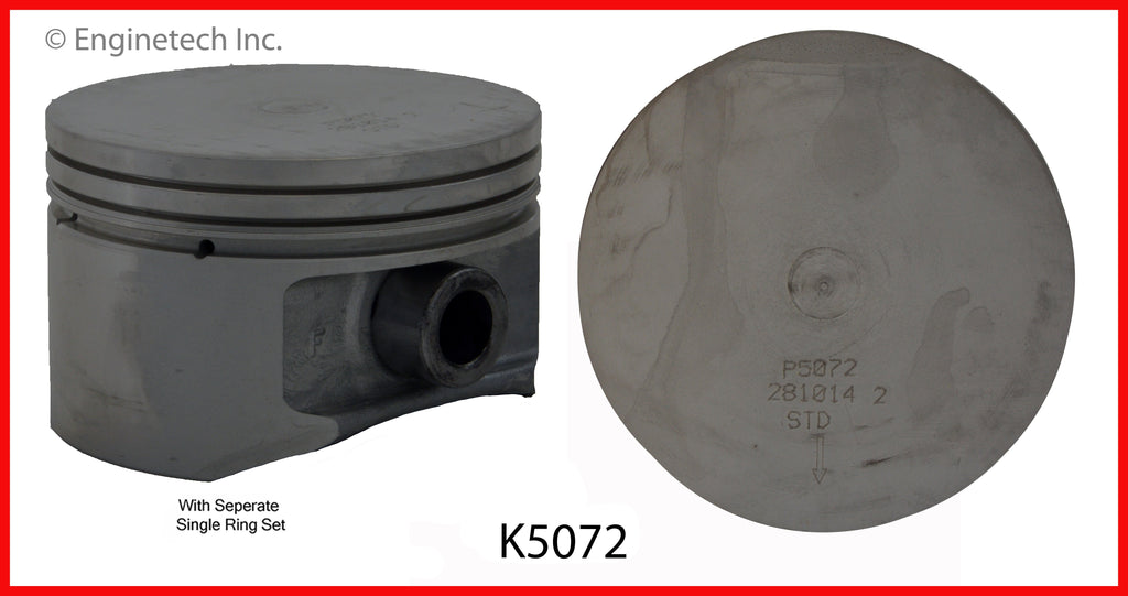 Enginetech K5072(6)PSTD Engine Piston Kit with Separate Full Ring Stack for Ford Explorer and Mazda B4000