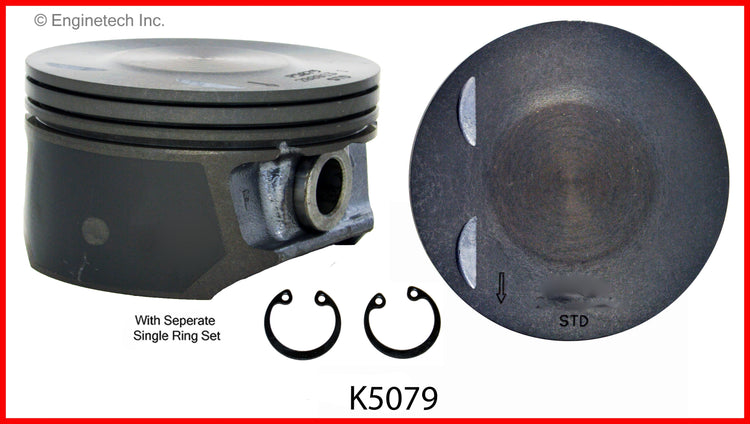 Enginetech K5079(4)P.50 Engine Piston Kit with Separate Full Ring Stack for Chevy Colorado & GMC Canyon