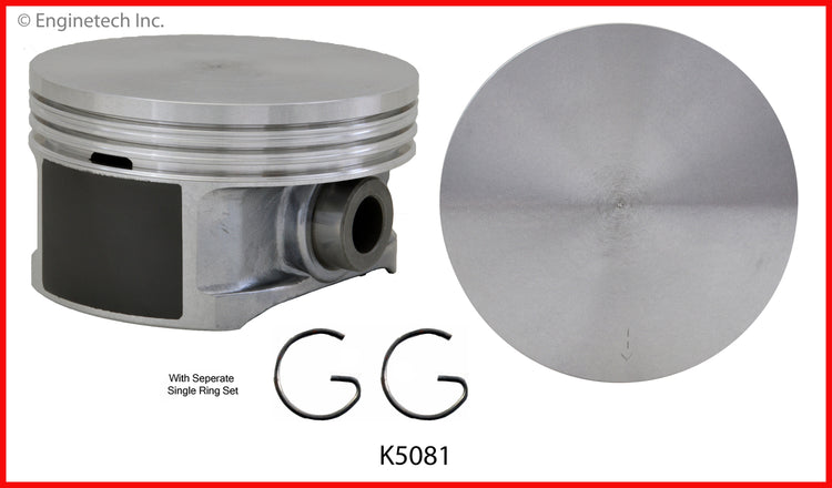 Enginetech K5081(8)P.50 Engine Piston Kit with Full Ring Stack for 2004 Chevrolet Corvette