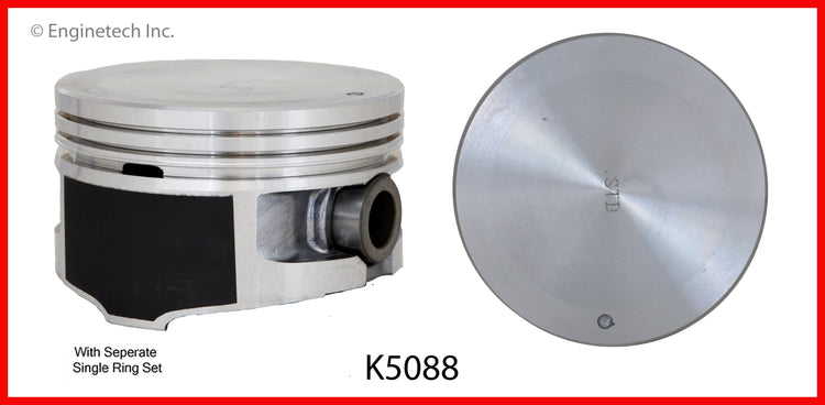 Enginetech K5088(8)PSTD Engine Piston Kit with Full Ring Stack for Ford Mustang and Lincoln Continental