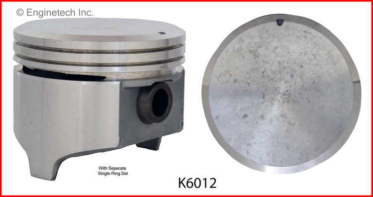 Enginetech K6012(8)060 Engine Piston Kit with Separate Full Ring Stack for Classic Cars