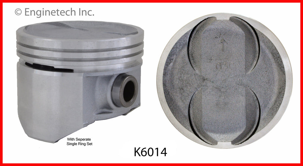 Enginetech K6014(8)030 Engine Piston Kit with Full Ring Stack for Classic American Motors Vehicles