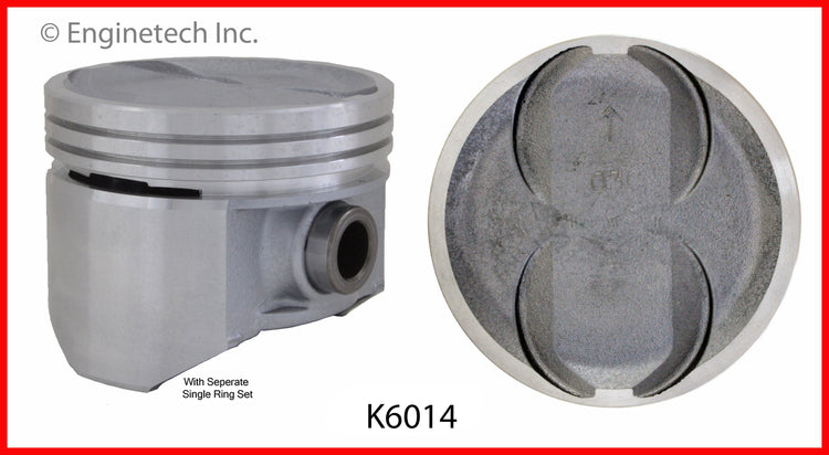 Enginetech K6014(8)030 Engine Piston Kit with Full Ring Stack for Classic American Motors Vehicles