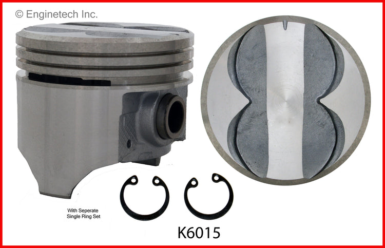 Enginetech K6015(8)040 Engine Piston Kit with Full Ring Stack for Classic Mopar Engines