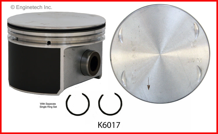Enginetech K6017(6)PSTD Engine Piston Kit with Separate Full Ring Stack for Chrysler and Dodge Models