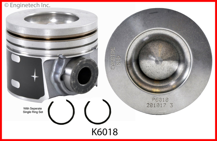 Enginetech K6018(8)P.75 Engine Piston Kit with Full Ring Stack for Ford Super Duty (2008-2010)