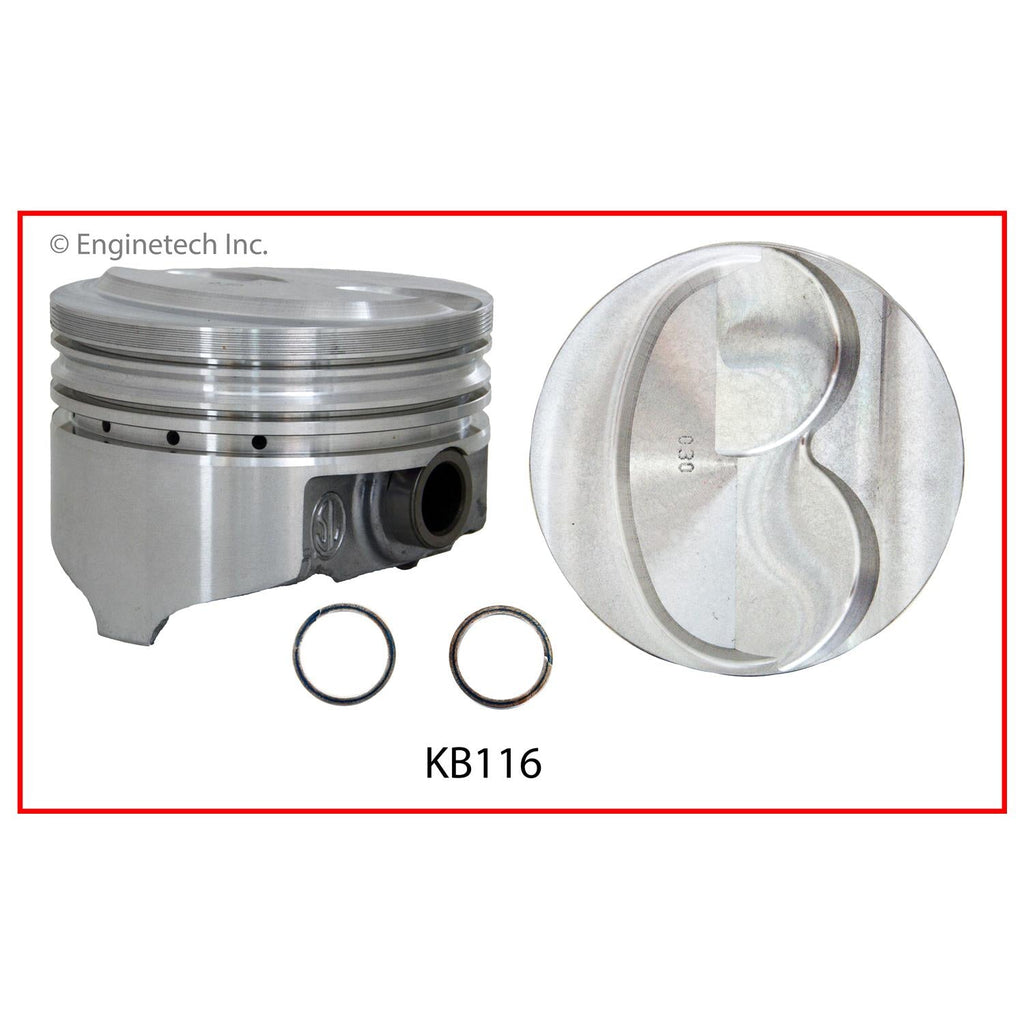 Enginetech KB116(8)030 High Performance Keith Black Engine Piston Set Without Rings