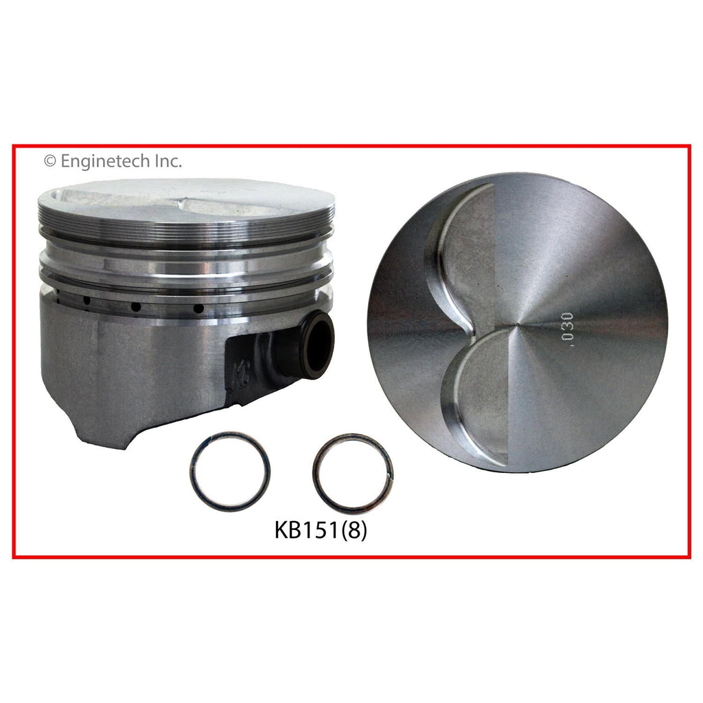 Enginetech KB151(8)040 High Performance Keith Black Engine Piston Set Without Rings