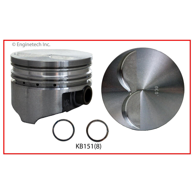 Enginetech KB151(8)030 High Performance Keith Black Engine Piston Set Without Rings