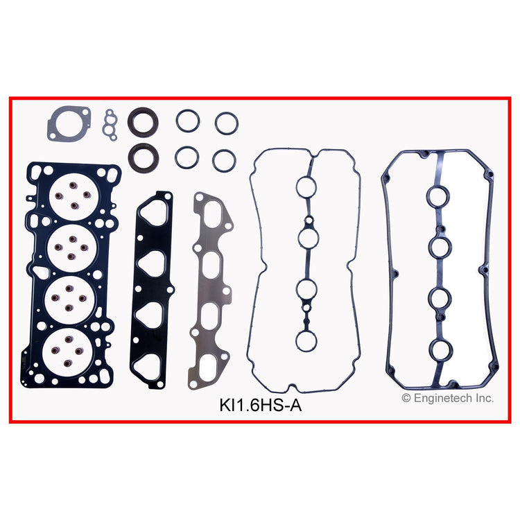 Enginetech Engine Cylinder Head Gasket Set for Kia Rio with Head Bolts – Part KI1.6HS-AWB