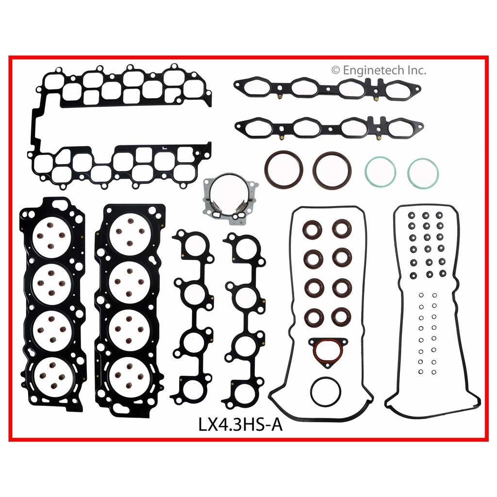 Enginetech LX4.3HS-AWB Engine Cylinder Head Gasket Set for Lexus Cars and Trucks with Head Bolts
