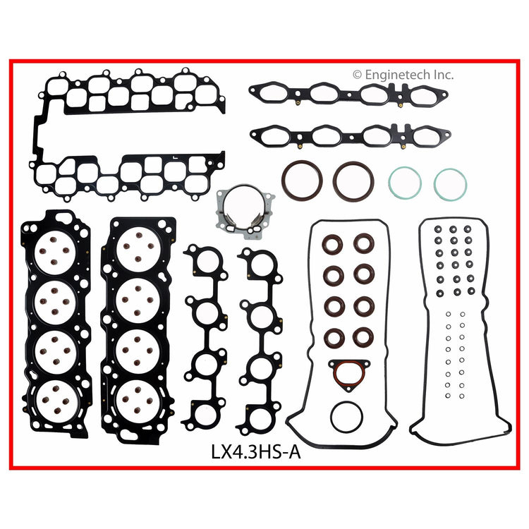 Enginetech LX4.3HS-A Engine Cylinder Head Gasket Set for Lexus GS430, LS430, SC430 (2004-2007)