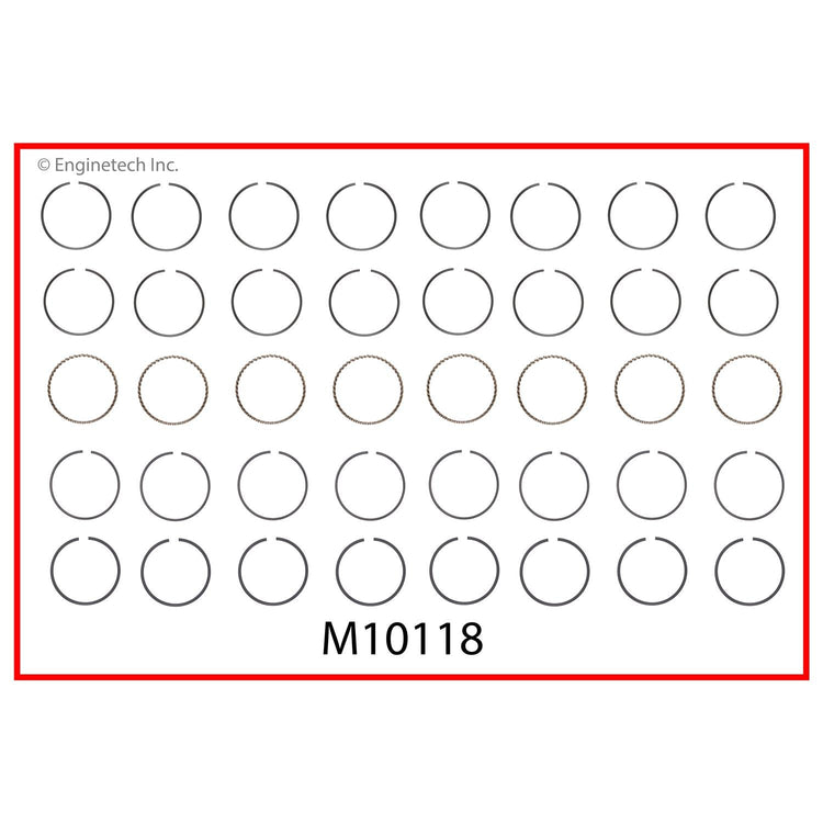Enginetech Engine Premium Piston Ring Complete Set - Part # M10118-STD