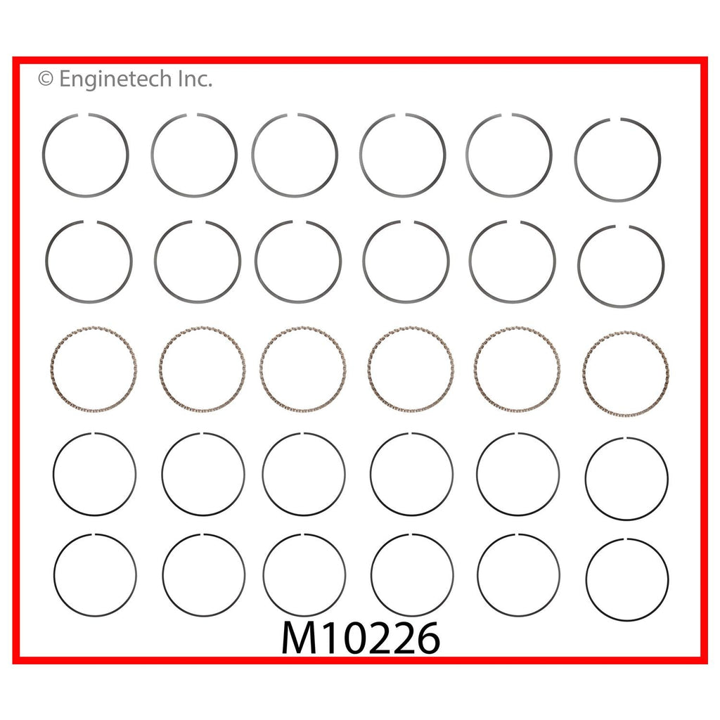 Enginetech M10226-060 Engine Premium Piston Ring Complete Set for Chevrolet and GMC Models