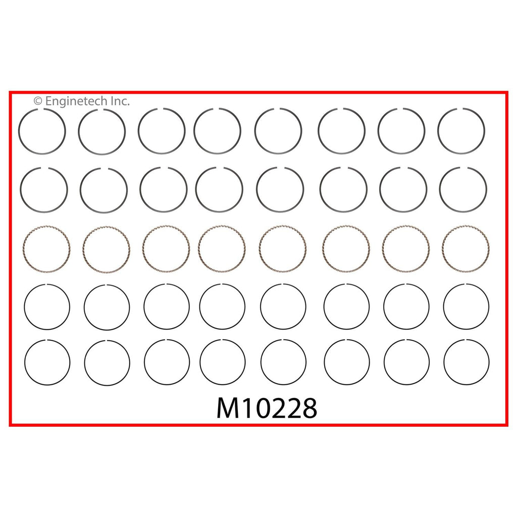 Enginetech M10228-030 Engine Premium Piston Ring Complete Set for Chevy, Buick, GMC